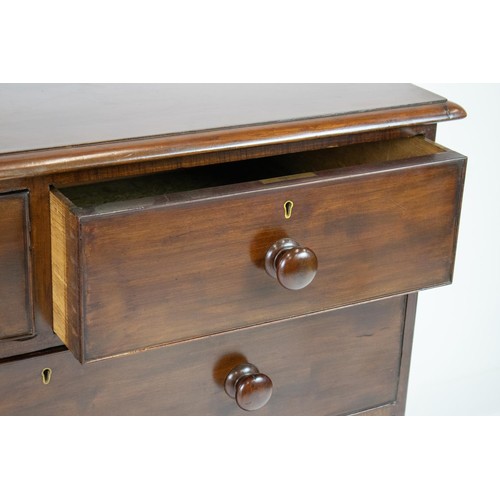 160A - CHEST, early Victorian mahogany of five drawers, 107cm H x 107cm x 56cm.