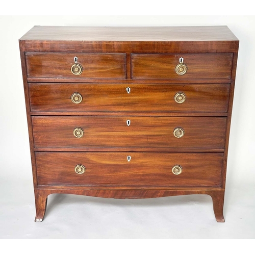 594 - SCOTTISH HALL CHEST, 19th century Scottish Regency figured mahogany and satinwood line inlaid of ada... 