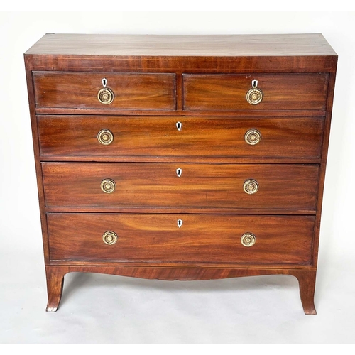 594 - SCOTTISH HALL CHEST, 19th century Scottish Regency figured mahogany and satinwood line inlaid of ada... 