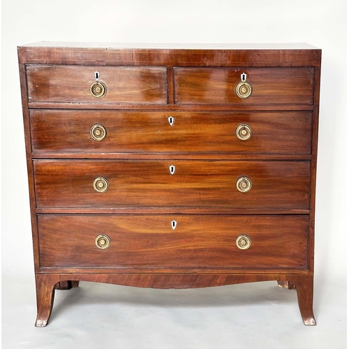 594 - SCOTTISH HALL CHEST, 19th century Scottish Regency figured mahogany and satinwood line inlaid of ada... 