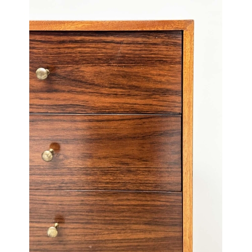 595 - UNIFLEX CHEST, mid 20th century teak with two short and two long drawers, 74cm H x 92cm x 46cm.