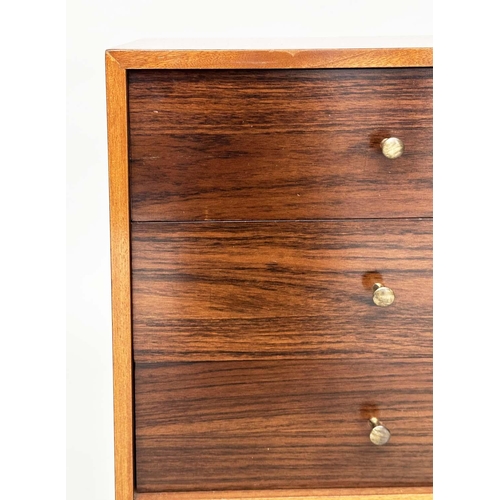 595 - UNIFLEX CHEST, mid 20th century teak with two short and two long drawers, 74cm H x 92cm x 46cm.