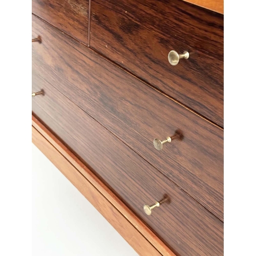 595 - UNIFLEX CHEST, mid 20th century teak with two short and two long drawers, 74cm H x 92cm x 46cm.