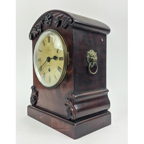 19 - AN EARLY 19TH CENTURY MAHOGANY BRACKET CLOCK, spring driven movement, with pendulum and key, by Will... 