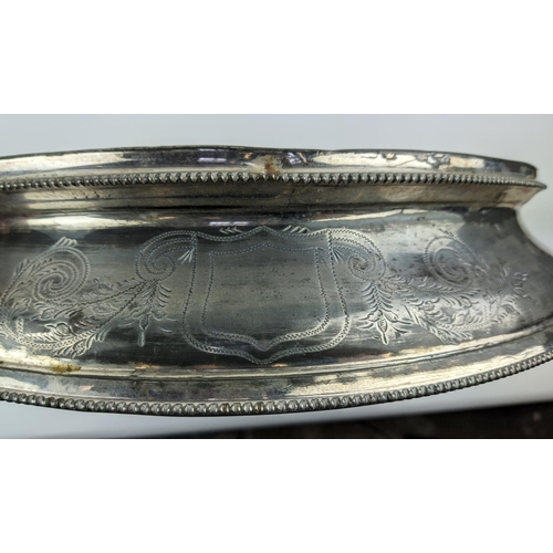 24 - CAKE STAND, Victorian silver plated and mirrored, 51cm diam x 13cm H.