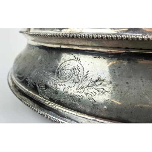 24 - CAKE STAND, Victorian silver plated and mirrored, 51cm diam x 13cm H.