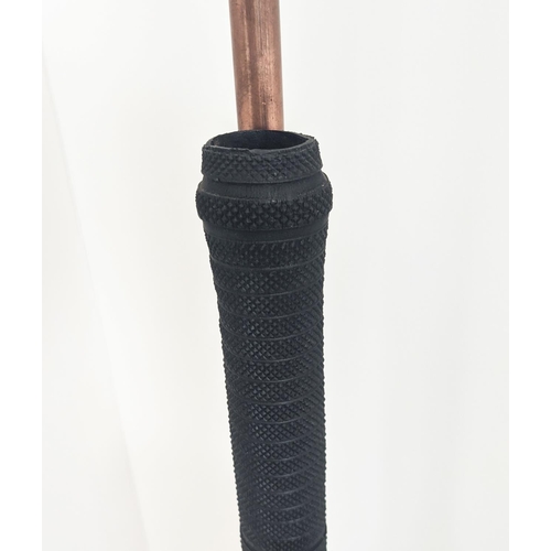 592 - CRICKET BAT AND BALL FLOOR LAMP, 122cm H x 35cm W x 20cm D.