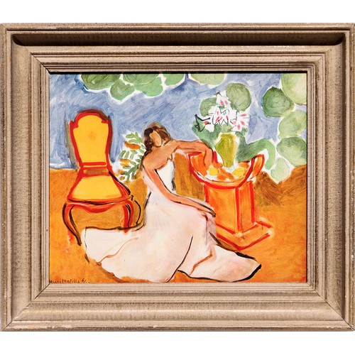 121 - HENRI MATISSE (French, 1869 – 1954) 'Seated Woman with Vase', 1946, offset lithograph, signed and da... 