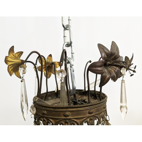 145 - CHANDELIER, late 19th/early 20th century French, six branch, 100cm H approx.