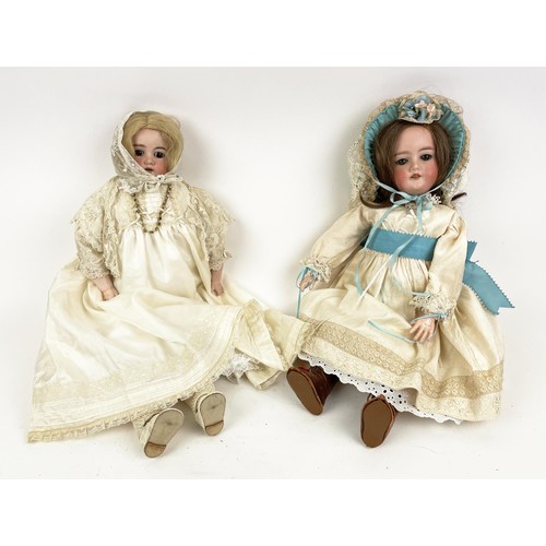 11 - BISQUE HEAD DOLLS, two, c.1900-1910, German by Armand Marseille Kopplesdorf. (2)