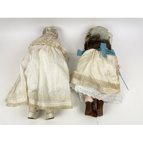 11 - BISQUE HEAD DOLLS, two, c.1900-1910, German by Armand Marseille Kopplesdorf. (2)