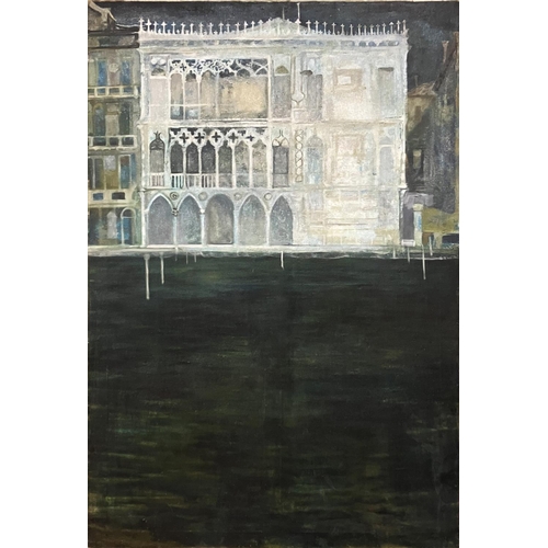 100 - RICHARD BEER (1928-2017), 'The Ca' d'Oro or Palazzo Santa Sofia, Moonlit Venice', oil on canvas, 152... 