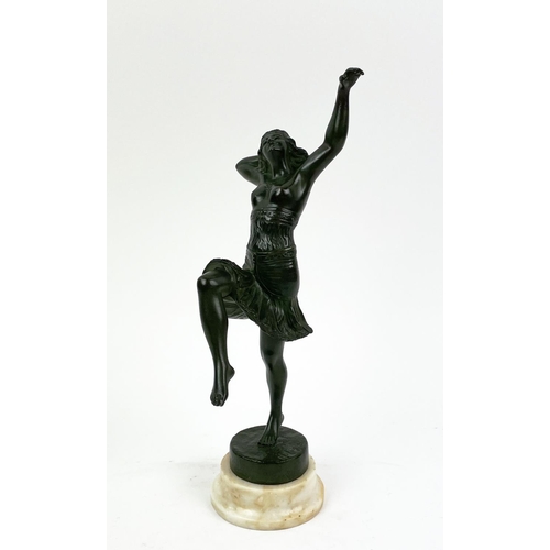 12 - BRONZE DANCER, HENRY FUGERE (French 1872-1944), 'La danse de Salome', Art Deco mounted on circular m... 