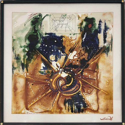 125 - SALVADOR DALI (1904-1989), 'The Yin and The Yang' colour serigraph on silk, 75cm x 75cm, stamped sig... 