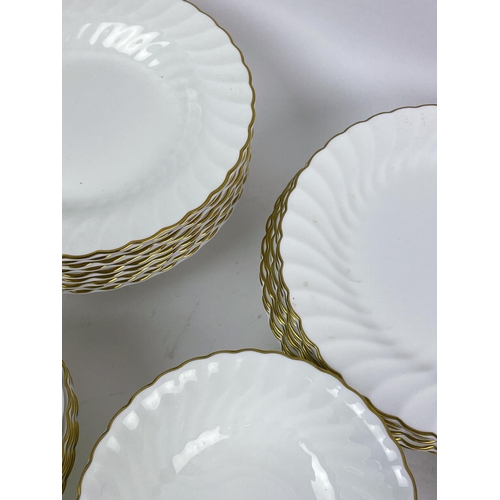 52 - WEDGEWOOD DINNER SERVICE, ten place setting 'Gold Chelsea' pattern, comprising ten dinner plates, te... 