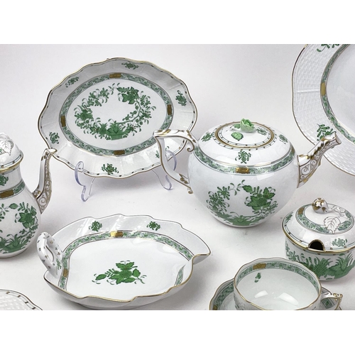 8 - HEREND TEA/COFFEE SERVICE, Apponyi Chinese bouquet pattern comprising eight tea cups and saucers, ei... 