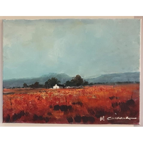 155 - MAURO CHIARLA, 'Namaqualand Landscape', oil on canvas, 25.5cm x 35.5cm, framed.