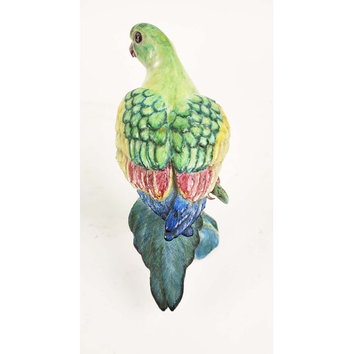 9 - LADY ANNE GORDON (1924-2007) CERAMIC PARROT AND DOVE, monogrammed initial to base, parrot 20cm H, do... 