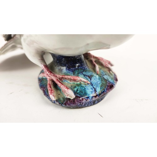 9 - LADY ANNE GORDON (1924-2007) CERAMIC PARROT AND DOVE, monogrammed initial to base, parrot 20cm H, do... 