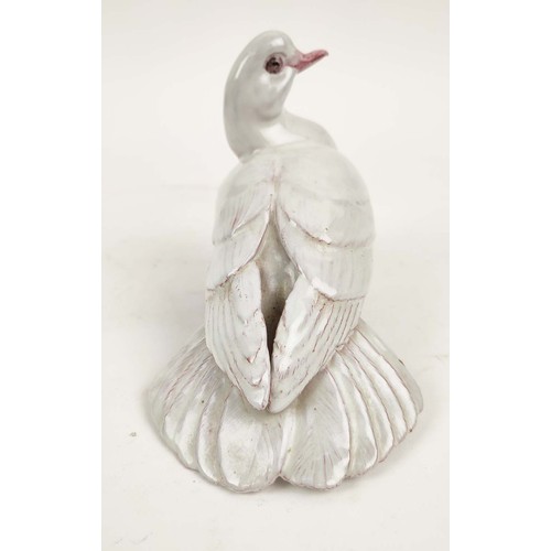 9 - LADY ANNE GORDON (1924-2007) CERAMIC PARROT AND DOVE, monogrammed initial to base, parrot 20cm H, do... 