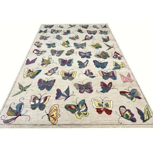 167 - FINE BUTTERFLY SUZANI DESIGN CARPET, 305cm x 205cm.