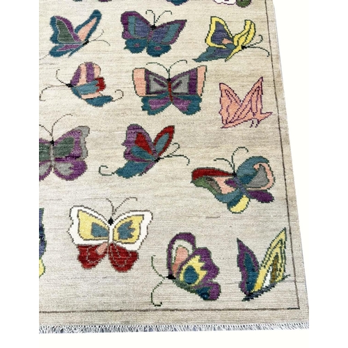 167 - FINE BUTTERFLY SUZANI DESIGN CARPET, 305cm x 205cm.