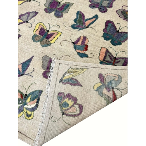 167 - FINE BUTTERFLY SUZANI DESIGN CARPET, 305cm x 205cm.