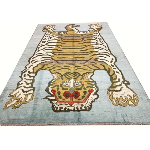 168 - FINE TIBETAN TIGER DESIGN CARPET, 300cm x 210cm.