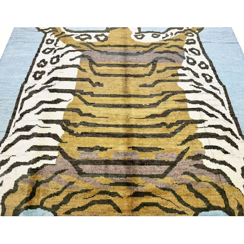 168 - FINE TIBETAN TIGER DESIGN CARPET, 300cm x 210cm.