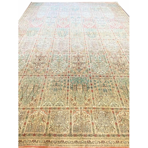 169 - FINE SILK GARDEN DESIGN CARPET, 430cm x 292cm.