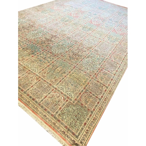 169 - FINE SILK GARDEN DESIGN CARPET, 430cm x 292cm.