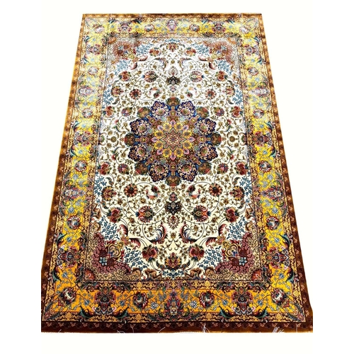 179 - FINE QUM DESIGN RUG, 225cm x 150cm.