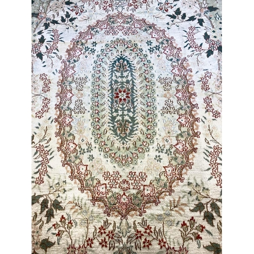 188 - FINE PURE SILK HEREKE DESIGN CARPET, 280cm x 180cm.