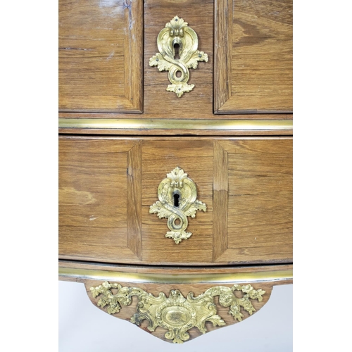 259 - BOMBE COMMODE, 84cm H x 100cm x 53cm, circa 1760, possibly German, amaranth and ormolu mounted with ... 