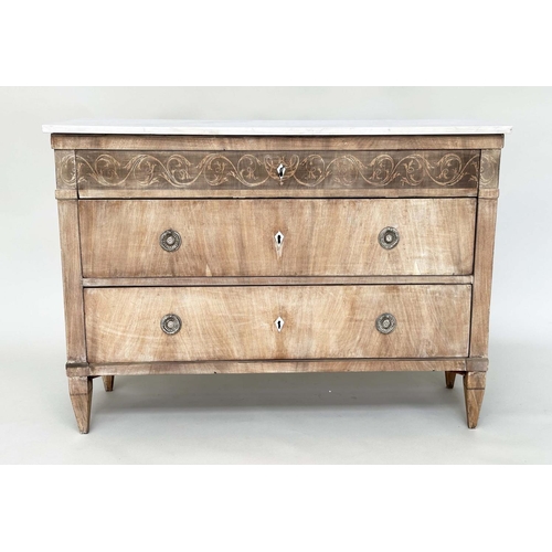 267 - HALL COMMODE, early 19th century Danish walnut and inlaid of adapted shallow proportions with three ... 