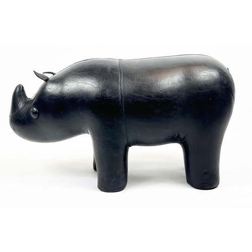 27 - ATTRIBUTED TO LIBERTY LEATHER RHINO FOOTSTOOL, 37cm H x 62cm x 23cm W.