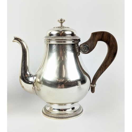 28 - A CHRISTOFLE SILVER PLATED TEA AND COFFEE SERVICE, comprising coffee pot, teapot milk jug and sugar ... 