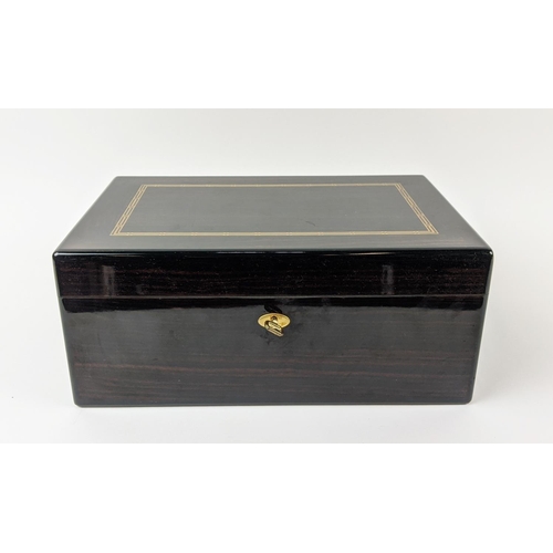 29 - DUNHILL CIGAR HUMIDOR, 35cm W x 23cm D x 16cm H, bears plaque with a quantity of old cigars.