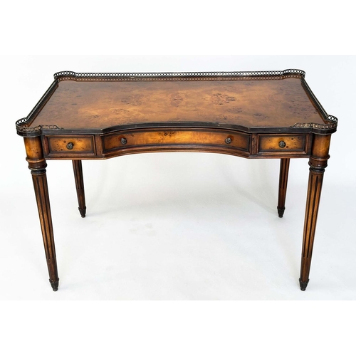 290 - THEODORE ALEXANDER WRITING TABLE, Directoire style burr wood and gilt metal mounted, with gallery, t... 