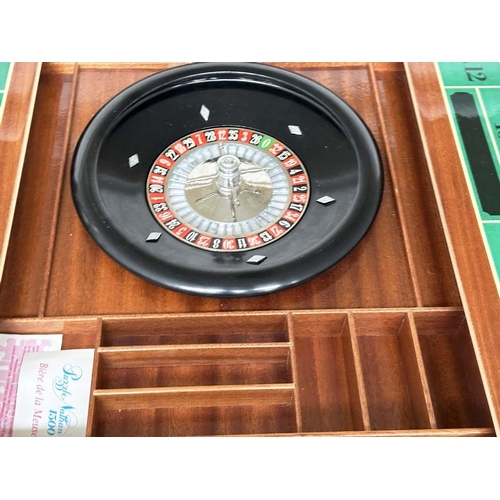 320 - GAMES TABLE, Italian marquetry incorporating a roulette wheel, backgammon and chequerboard, 75cm H x... 