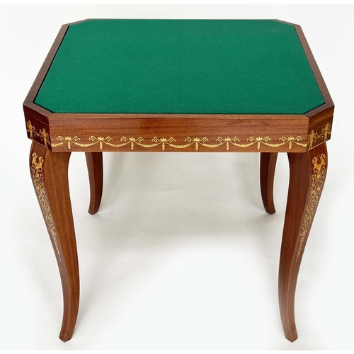 320 - GAMES TABLE, Italian marquetry incorporating a roulette wheel, backgammon and chequerboard, 75cm H x... 