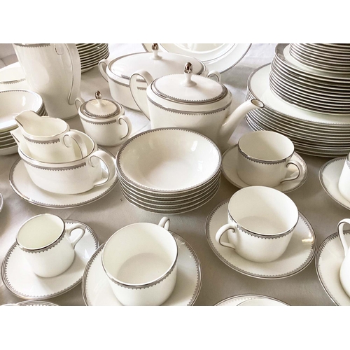 34 - DINNER SERVICE, English fine bone China Wedgwood Vera Wang grosgrain, 12 place, 9 piece setting, app... 