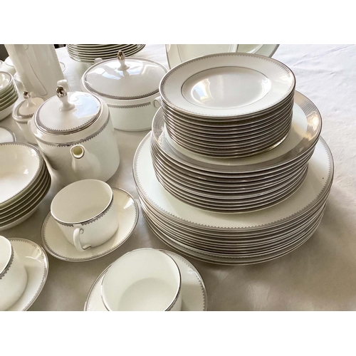 34 - DINNER SERVICE, English fine bone China Wedgwood Vera Wang grosgrain, 12 place, 9 piece setting, app... 