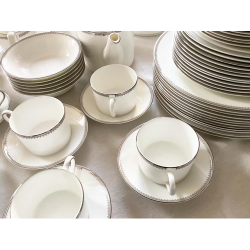 34 - DINNER SERVICE, English fine bone China Wedgwood Vera Wang grosgrain, 12 place, 9 piece setting, app... 