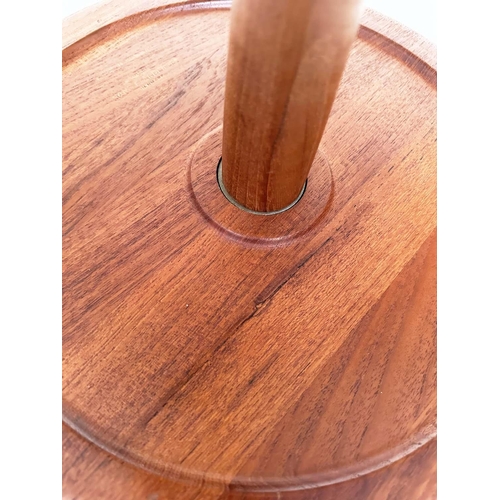 378 - ARTEK SIDE TABLE BY HANS C ANDERSEN, teak dished top, 44cm H x 36cm W.