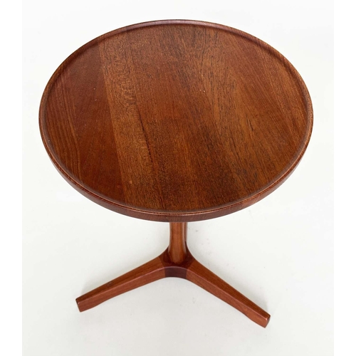 378 - ARTEK SIDE TABLE BY HANS C ANDERSEN, teak dished top, 44cm H x 36cm W.