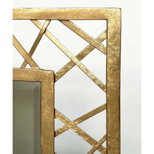 392 - WALL MIRROR, rectangular contemporary gilt metal framed, 86cm x 117cm H.