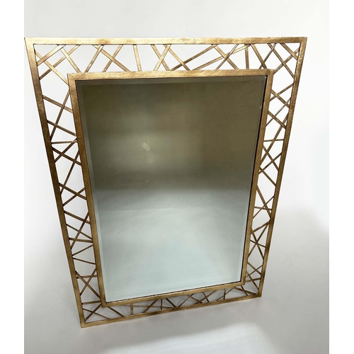 392 - WALL MIRROR, rectangular contemporary gilt metal framed, 86cm x 117cm H.