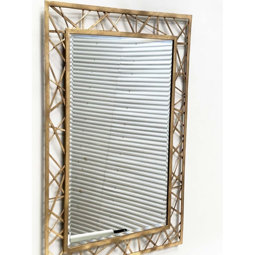 392 - WALL MIRROR, rectangular contemporary gilt metal framed, 86cm x 117cm H.