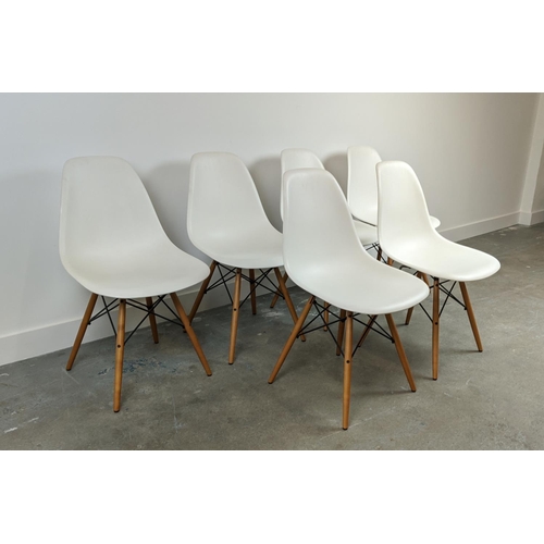 409 - VITRA DSW CHAIRS, a set of six, by Charles and Ray Eames, 81cm H. (6)